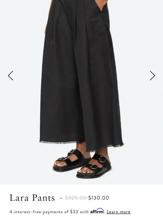 Sea New York Black Linen Pleated Wide Leg Lara pants - Picture 7 of 9